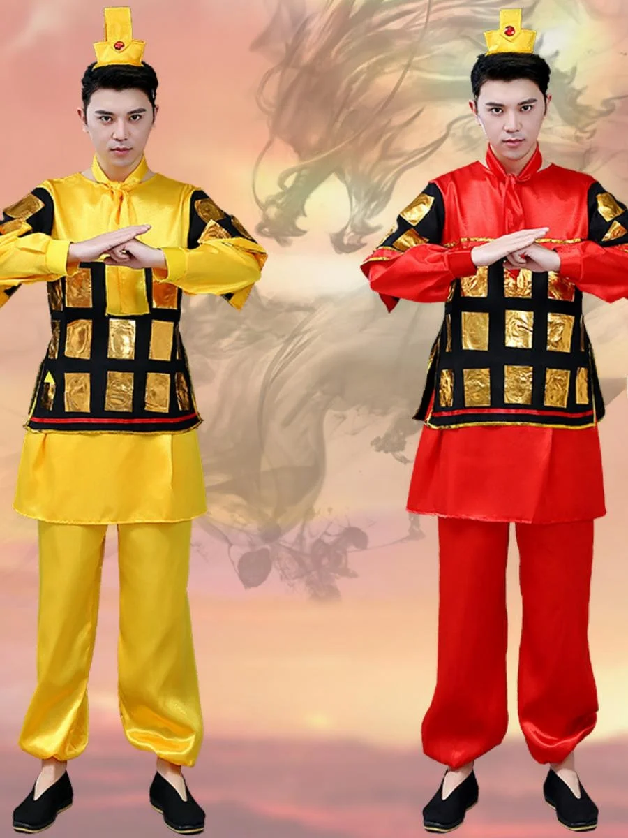 

Новый костюм древнекитайского воина для взрослых и детей, одежда для танцевальных выступлений, доспехи Тайи, традиционный наряд для боевых искусств