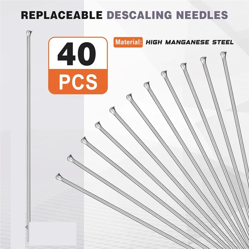 

【Любимые люди】 Компактный воздушный игольчатый скалер с 40 шт. 7-футовые иглы для удаления накипи с воздушным питанием, удаление ржавчины и краски и грязи