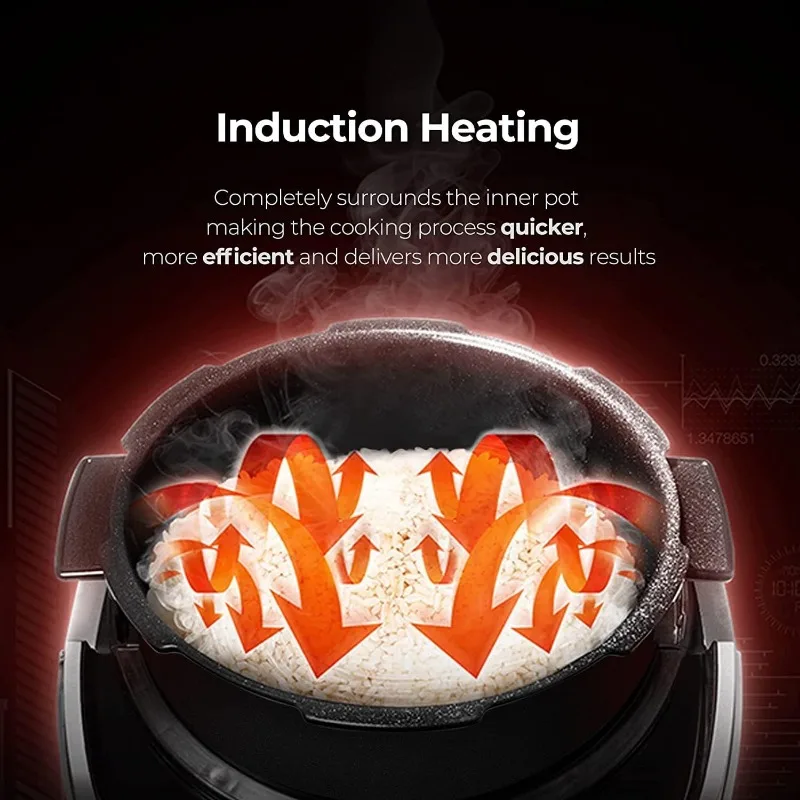 CUCKOO Electric Induction Heating Rice Pressure Cooker 10 Cup Full Stainless Steel Interior with Non-Stick Coating