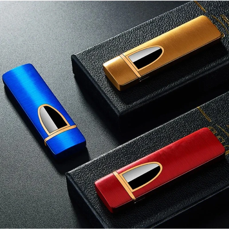 New Metal Touch Sensing Cigarette Lighter Compact USB Charging Lighter, Portable Cigarette Accessories for Men