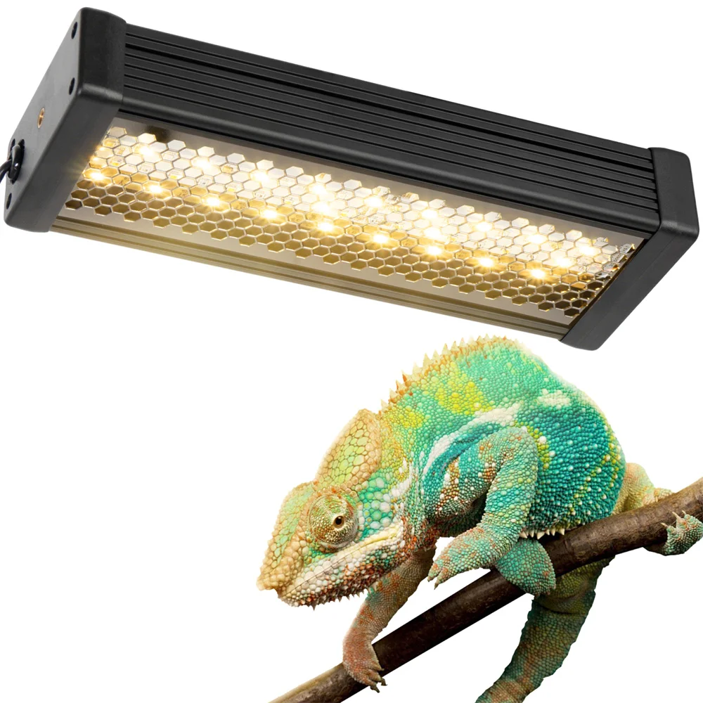 20W Dimmable LED Reptile UVB Light 10W AC100-240V 6H/10H/12H Timer Snake Turtle Pet Full Spectrum Basking UV Light Heating Lamps