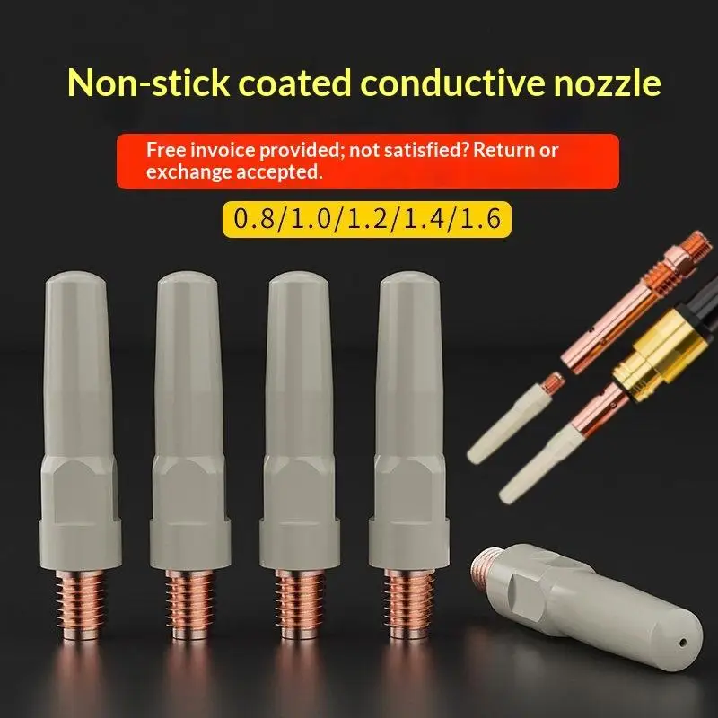 2/4Pcs Non-stick Coating Copper 0.8/1.0/1.2/1.4MM MIG Nozzle Tip M6*40MM M6*45MM For Slag Protection Welding Torch Conductive