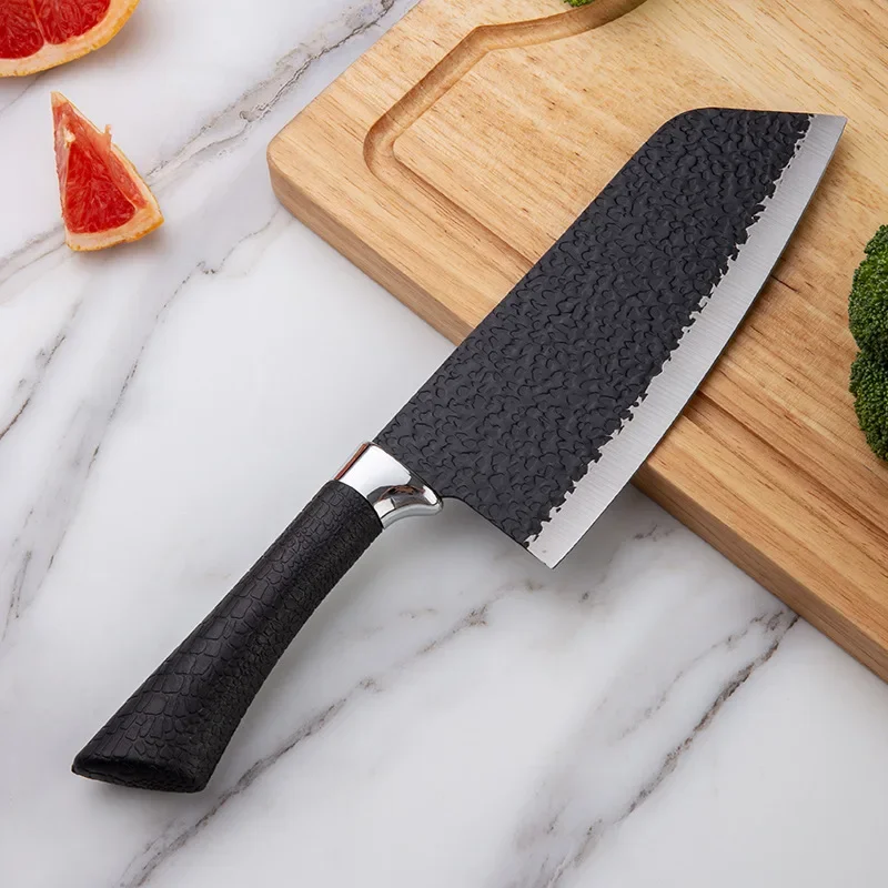 Stainless Steel Gyuto Knife Black Slicing Cleaver Knife Meat Vegetables Slicing Cleaver High Hardness Kitchen Chef Cutter Tools