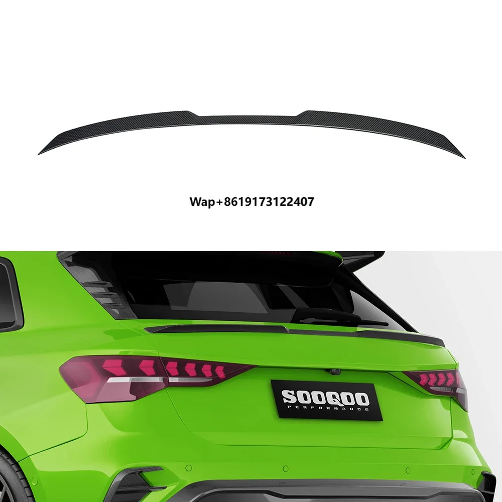

2025 RS3 8Y Sportback Mid Spoiler Dry Carbon Fiber SQ Style Rear Trunk Spoiler Deck Replacement Installation