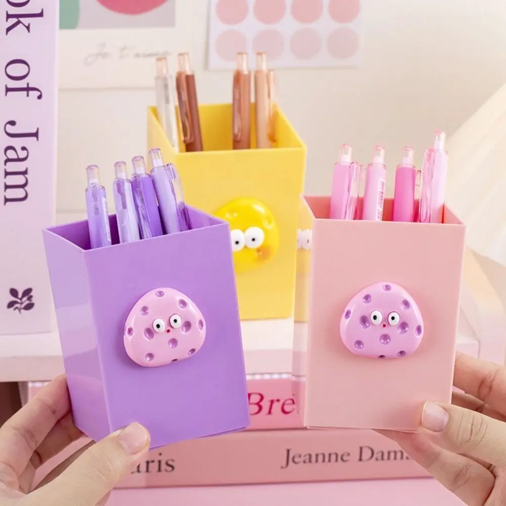 Plastic Pen Holder High Quality Stationery Large-capacity Pencil Container Candy Color Desktop Storage Cheese Pencil Holder