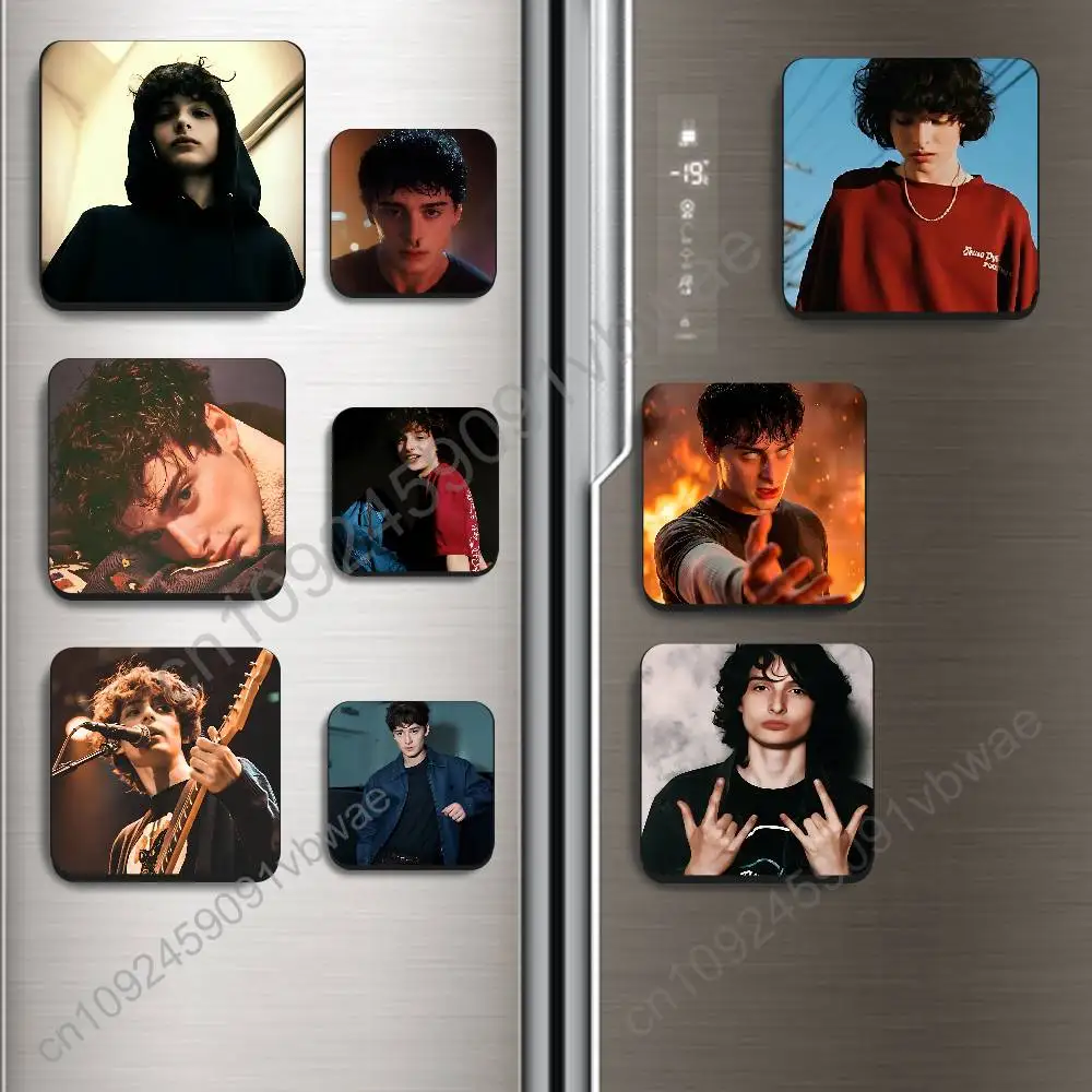 

W-Will Noah Schnapp Stranger Black Square Plastic Fridge Magnet, for Magnetic, No Trace Left, Durable, Smooth and Textured