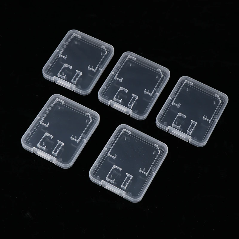 10pcs SD Memory Card Storage Box Transparent Plastic TF Sim Card Storage Case Holder SDHC MMC XD CF Card Protective Cover