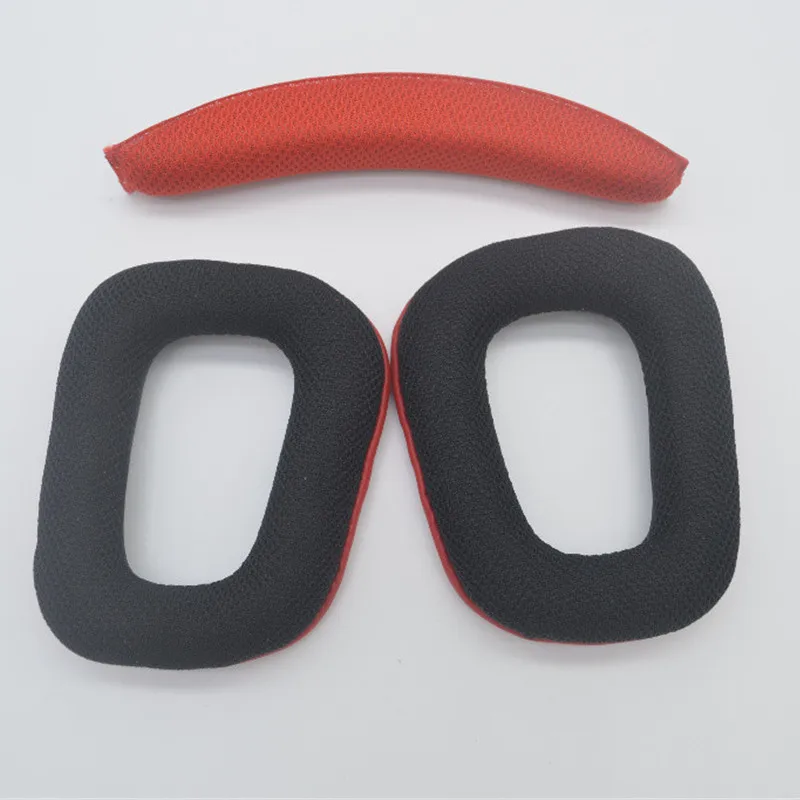 

Replacement 1 Pair Ear Pads Cover or Headband For Logitech G35 G930 G430 F450 Headphones Ear Pads Headset Foam Cushion Black red