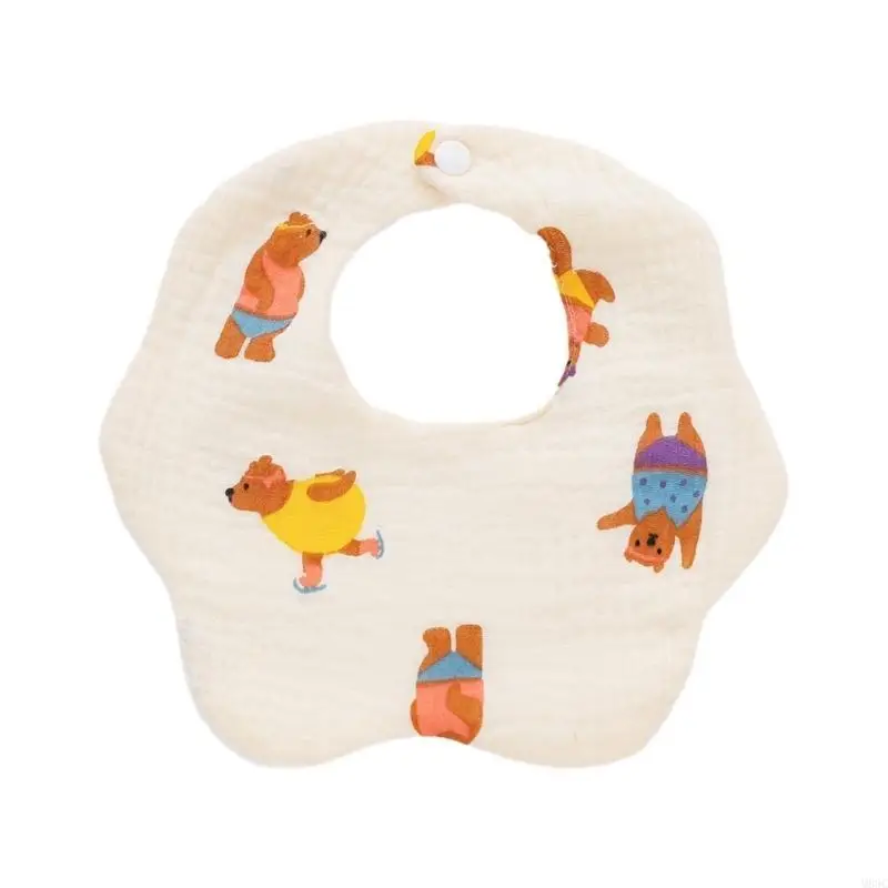 مريلة M89C مريلة من القطن الناعم فائقة الامتصاص للأطفال من عمر 0-9 إلى 18 شهرًا