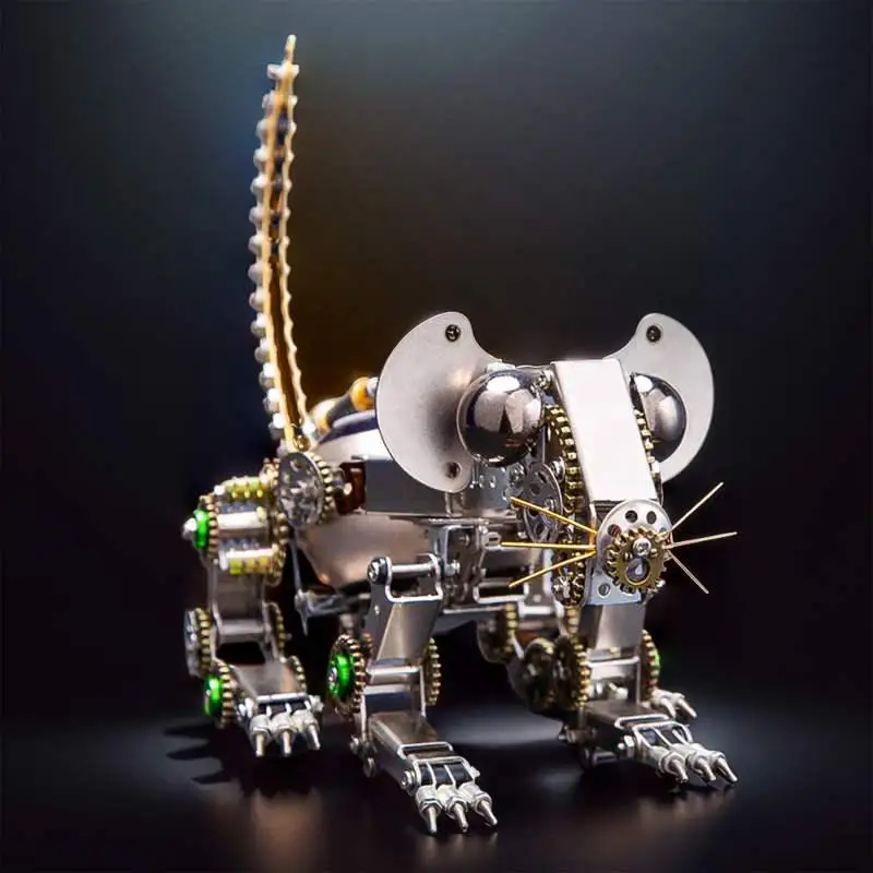 525PCS DIY 3D Mouse Metal Mechanical Puzzle Easter Mouse Assembly Animal Model Kit  model lover gift