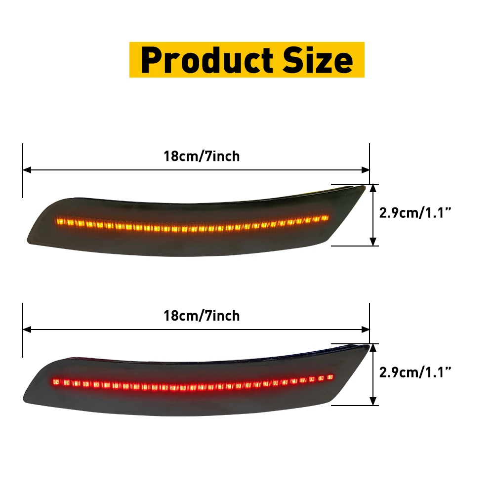 4Pcs For Chevrolet Camaro ​LS LT SS ZL1 2016 2017 2018 2019 2020 2021 Accessories Car Front Rear Bumper LED Side Marker Light