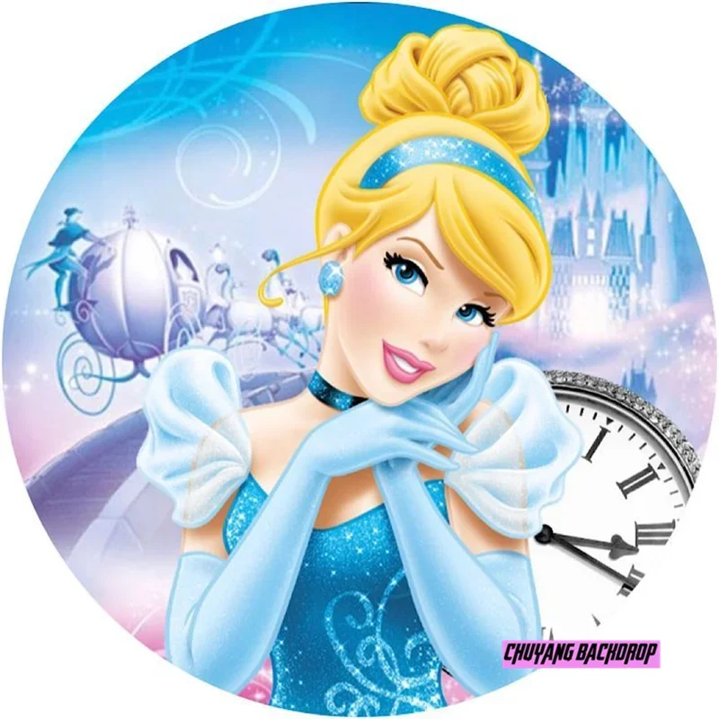 Kreis Hintergrund Prinzessin Aschenputtel Mädchen Geburtstags feier Foto runden Hintergrund für Fotostudio liefert Banner Dekoration Abdeckung