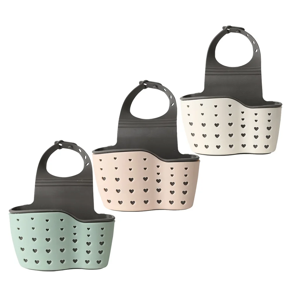 

3Pcs Sink Drain Holder Basket Double Layer Washable Hanging Organizer Kitchen Bathroom Storage Sponge Soap Rack