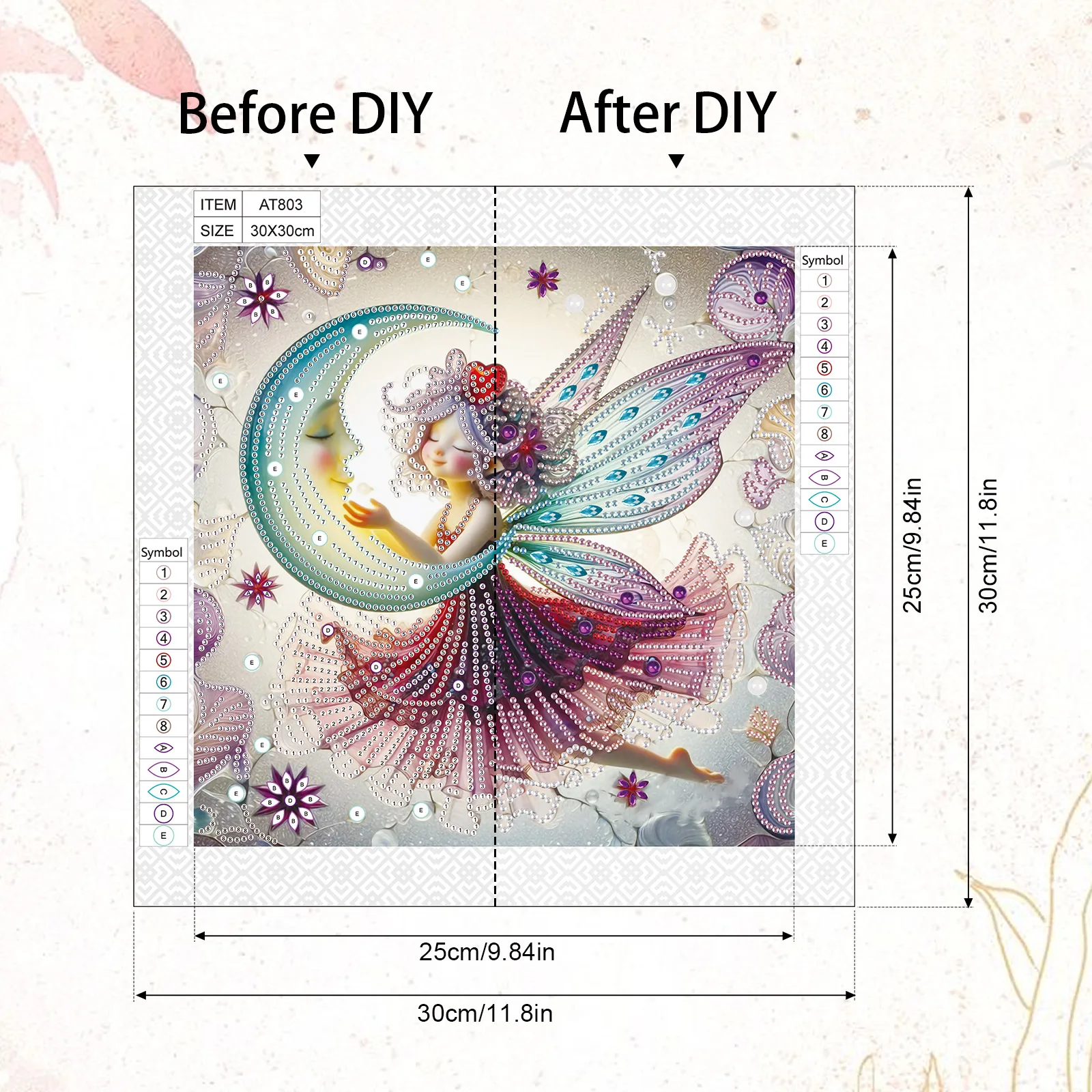 مجموعة فنية ماسية ذات شكل خاص من DIY Moon Fairy للمبتدئين والكبار، مجموعات رسم فنية ماسية لتزيين جدران المنزل كهدية #2