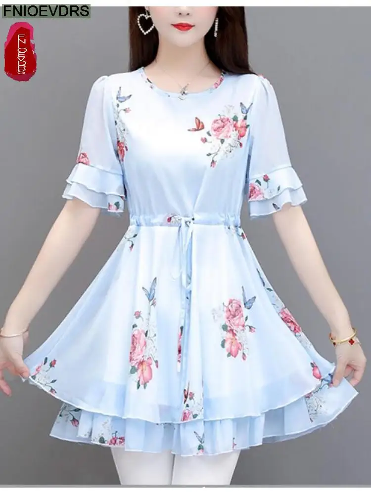 2022 Women Retro Elegant Office Lady Vintage Loose Floral Ruffles Peplum Tops Belly Drawstring Long Tunic Basic Shirts Blouses