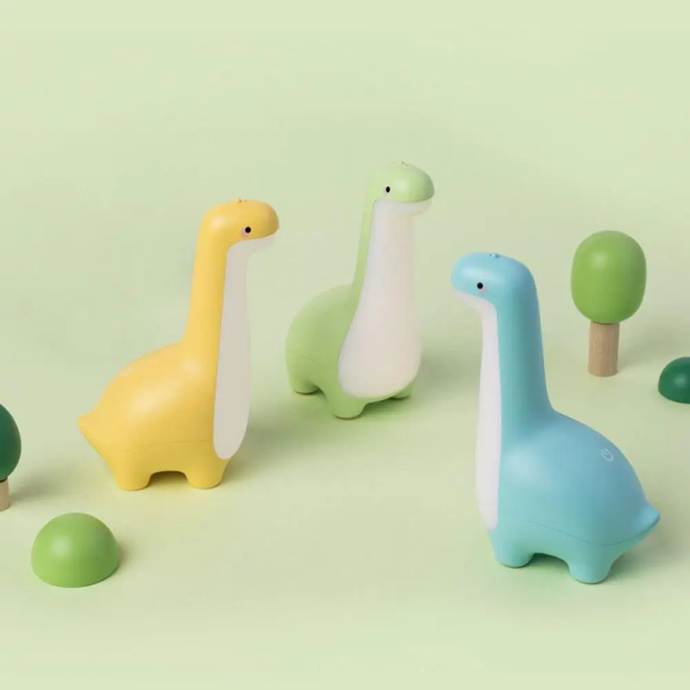 USB Rechargeable Dinosaur Night Light Soft Yellow Light Children Sleep Night Light Cartoon Charming Dinosaur Design Bedside LED