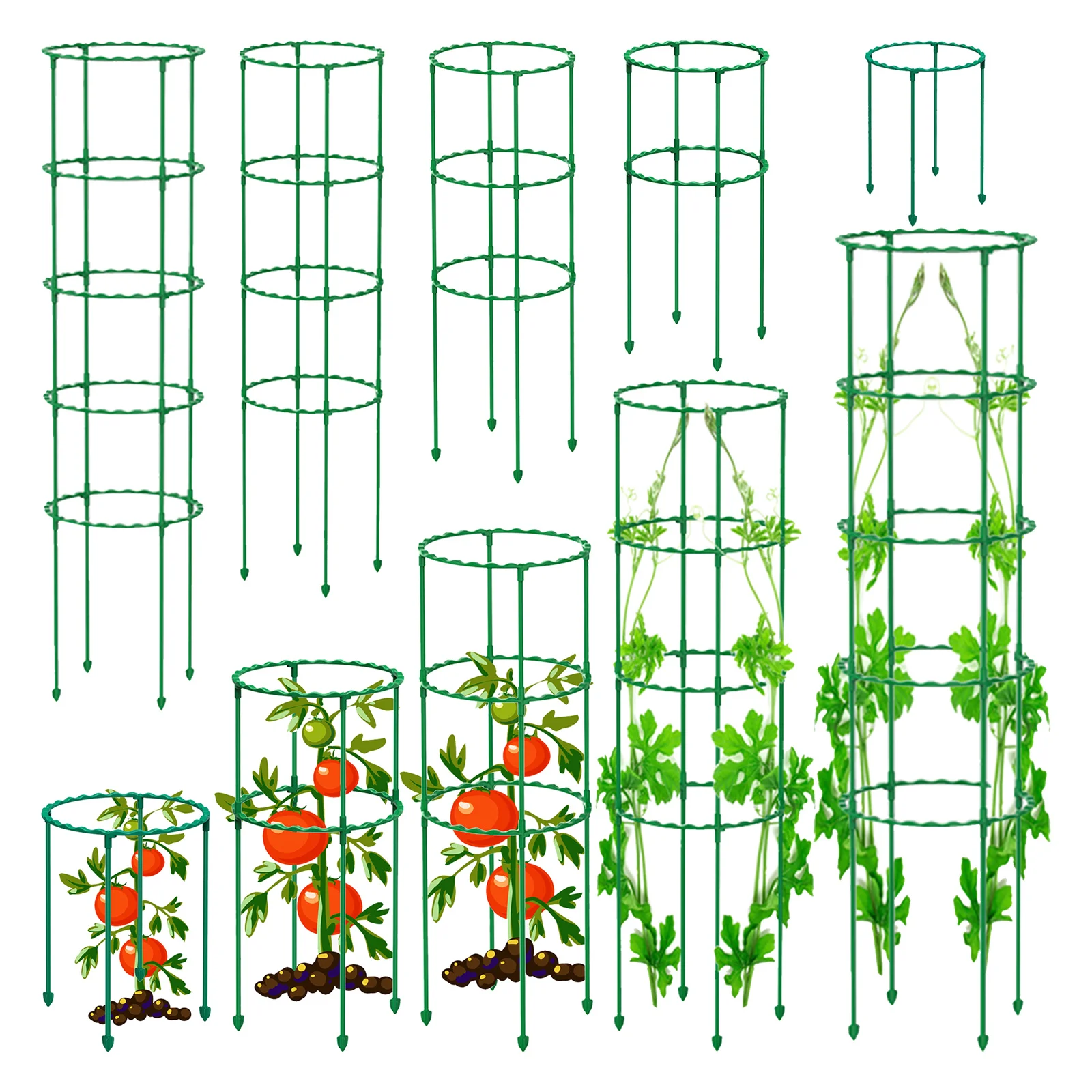 1/2/3/4/5 Stories Garden Plant Support Cage Plastic Flower Stand Holder House Orchard Fixing Rod Gardening Bonsai Tool