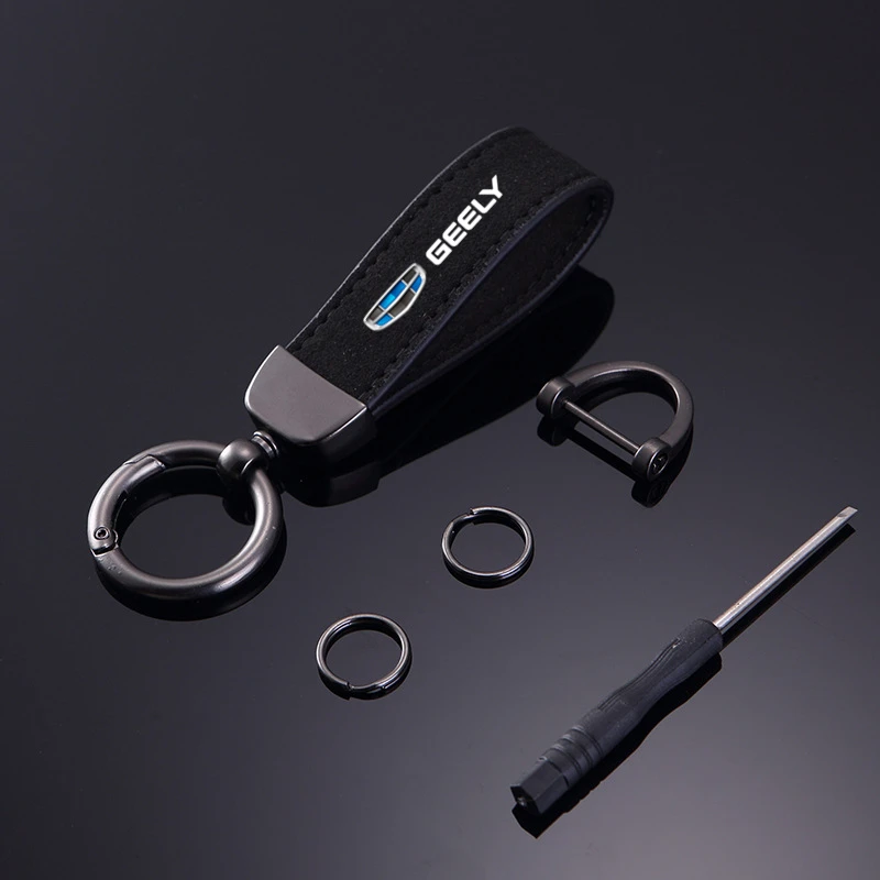 

Suede Car Keychain Promotional Gift with Logo Keychain For geely coolray atlas Emgrand X7 EC7 Boyue CK2 GC6 Parts LC