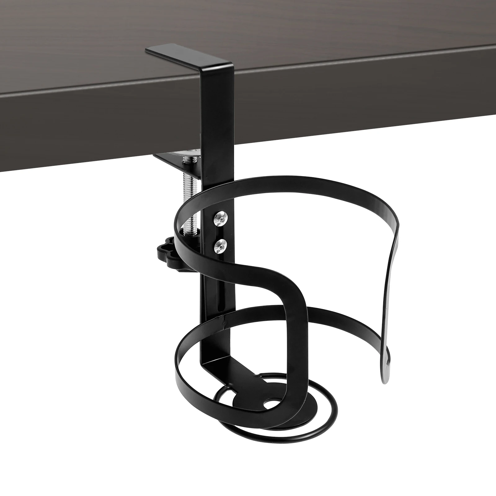 

Desk Cup Holder Universal Adjustable Table Upgraded Arm Clamp Nonslip Storage Rack Clip on Coffee Bottles Storage