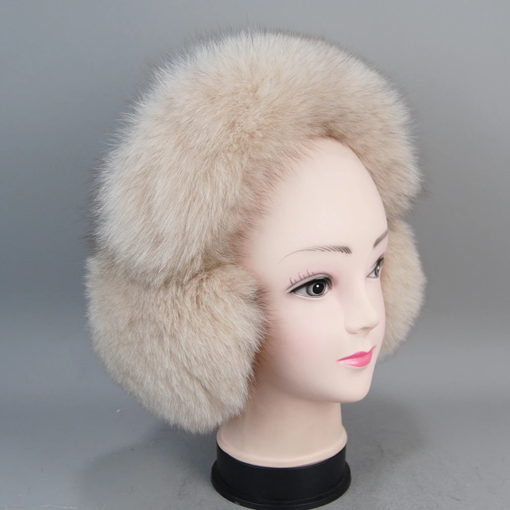 New Winter Earmuffs Fur Real Women Warm Gift Girlfriend 2022 Female Fluffy Soft Natural Fox Fur Protection Headphones Ear Warmer