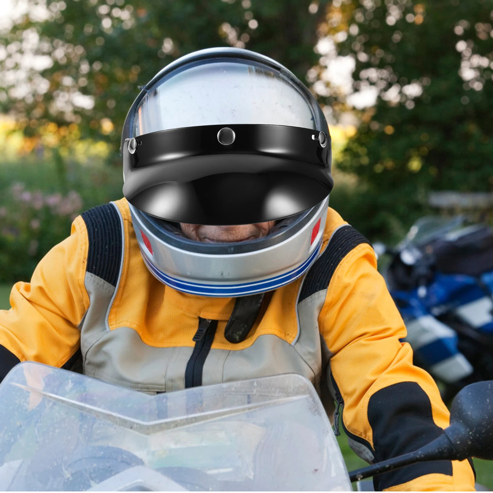 دراجة نارية خمر البلاستيك حماية من الشمس قناع حماية ركوب المطر حافة سوداء سلامة ركوب الدراجات في الهواء الطلق