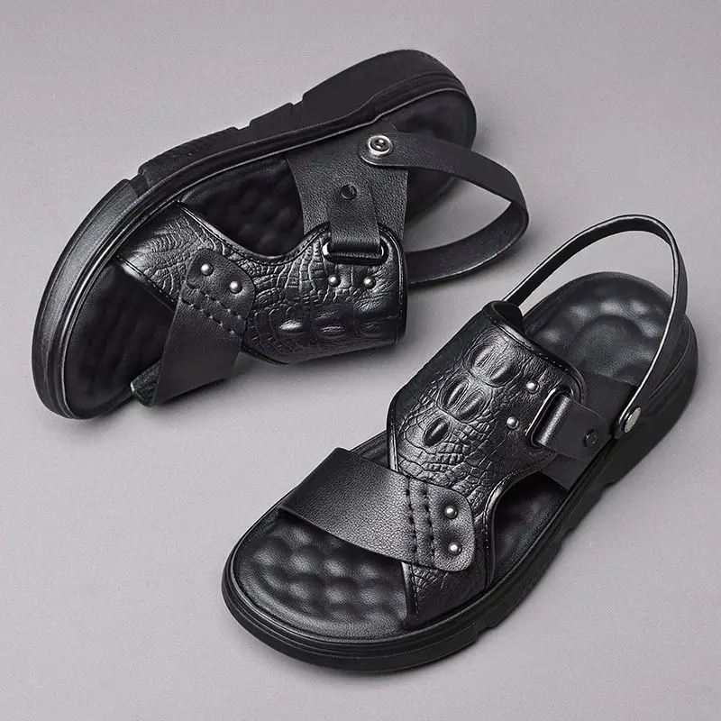 Fashion Sandals 2 in 1 Slippers Men Sandals Summer Slippers Beach Shoes Non Slip Breathable Wear Resistant Thick Sole Soft Sole