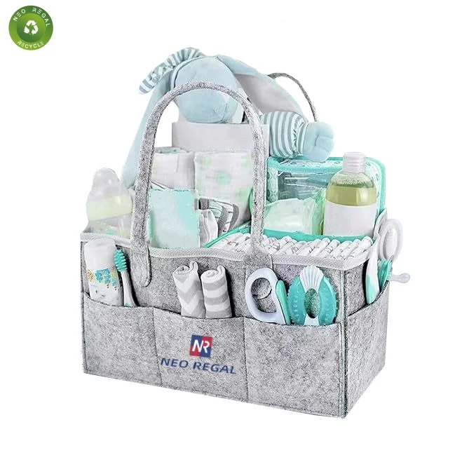 

Hot Wholesale sales Felt Baby Diaper Caddy Bag Mummy Storage Bag Diaper Tote Bag for Nursery Organizer