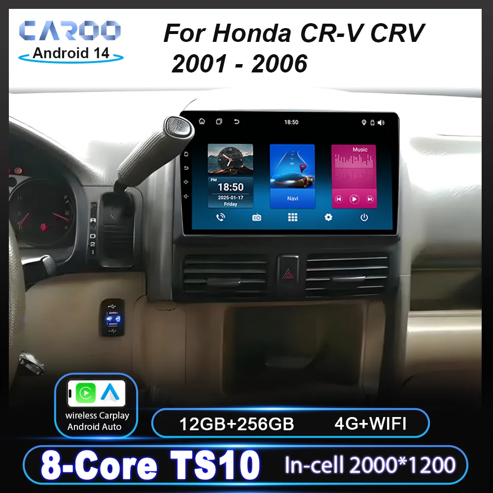 

Автомобиль Android для Honda CR-V CRV 2001 2002 2003 2004 2005 2006, Carplay Screeo, автомобильный мультимедийный видеоплеер, навигация, GPS 4G