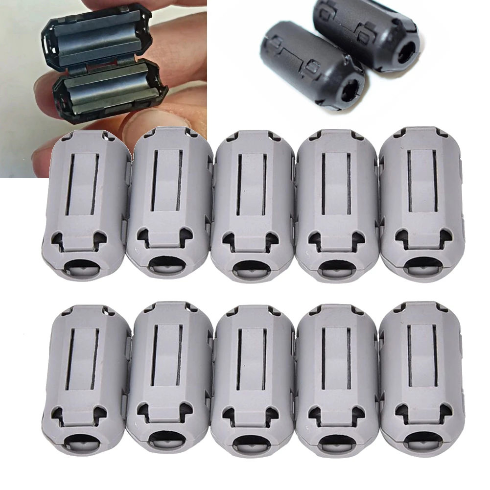 5/10Pcs ForTDK 5mm Ferrite Core Noise Suppressor Filter Ring Cable Clip On Wire RFI Ui650 Filter Ring Cable Clamp Black/grey