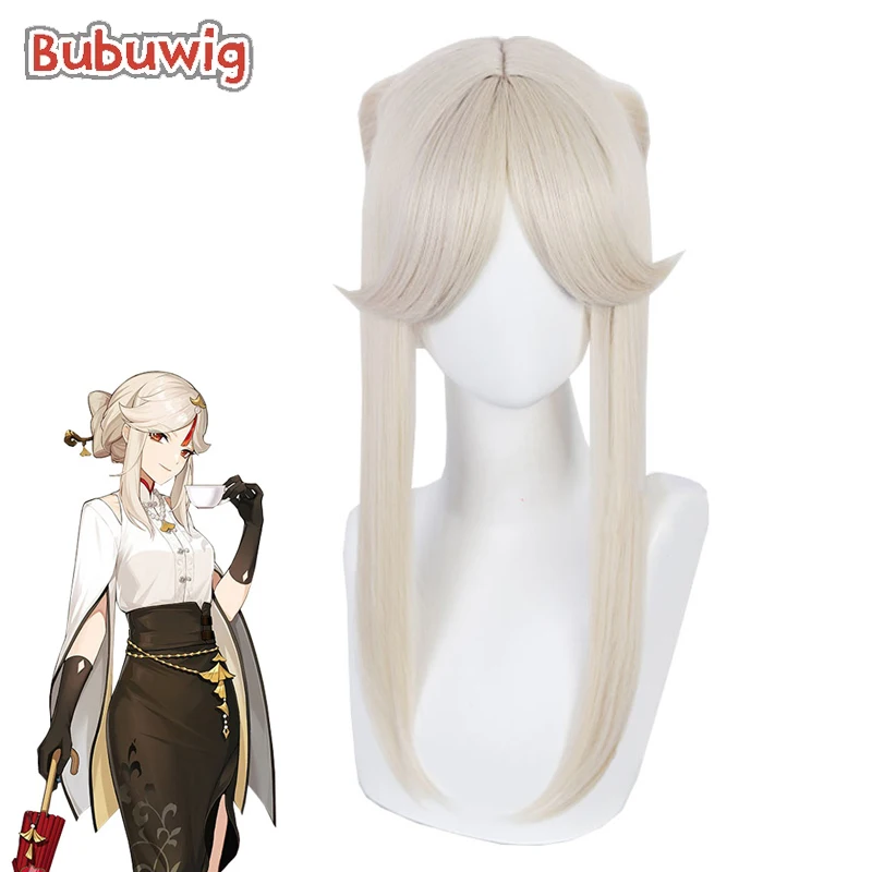 

Bubuwig Synthetic Hair Ningguang Cosplay Wigs Genshin Impact Pizza Hut Ningguang 53cm Women Long Blonde Wig Heat Resistant