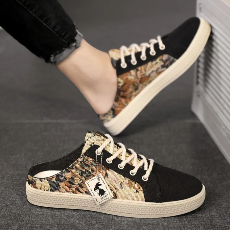 

Summer Retro One-pedal Men's Shoes Lightweight Bag Head Men's Slippers Outdoor Men's Sneakers and Casual Shoes Tenis Masculino