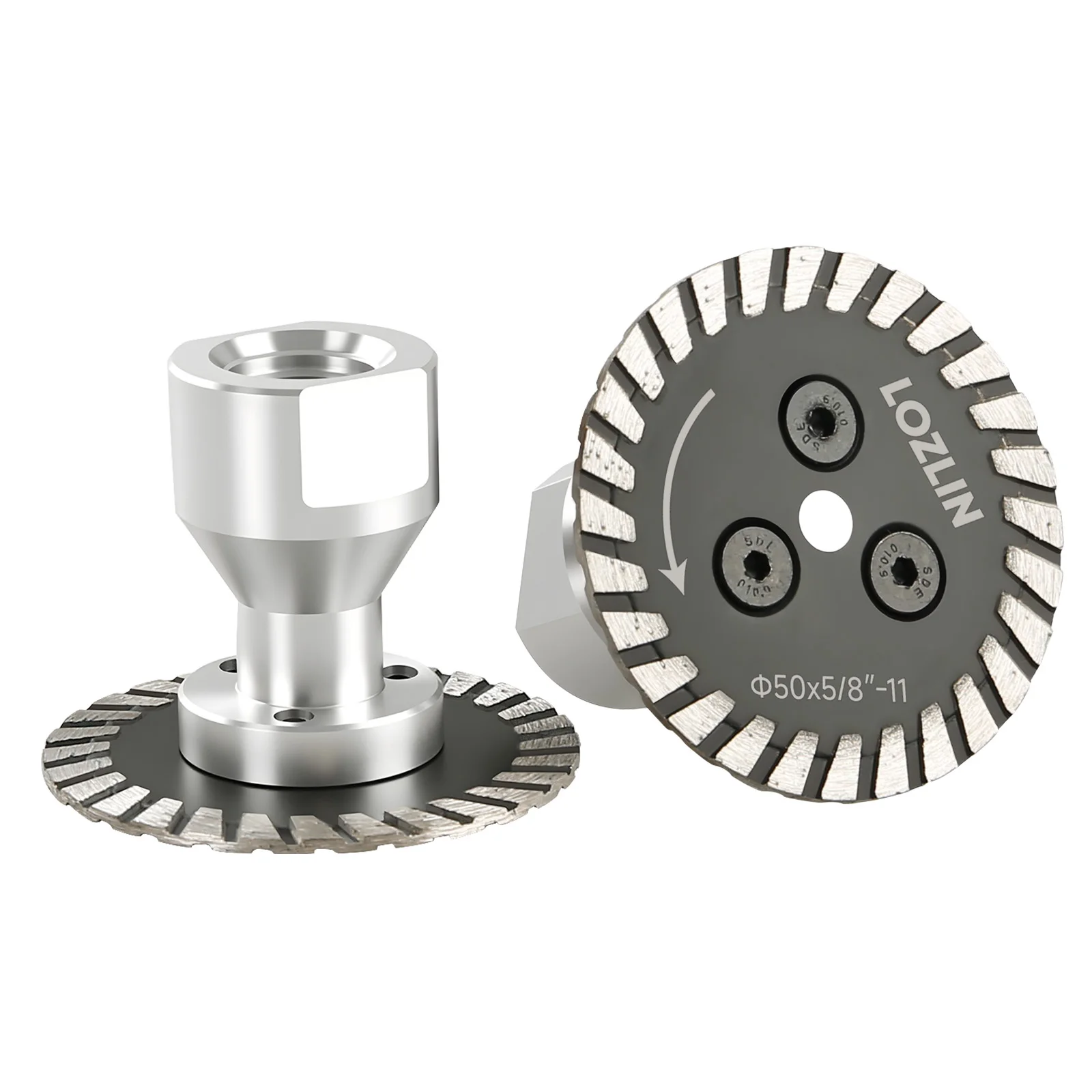 LOZLIN 50mm Engraving Diamond Saw Blade M14 5/8-11 M10 Thread  Turbo Cutting Disc Carving For Granite Marble Stone Cutting Tool