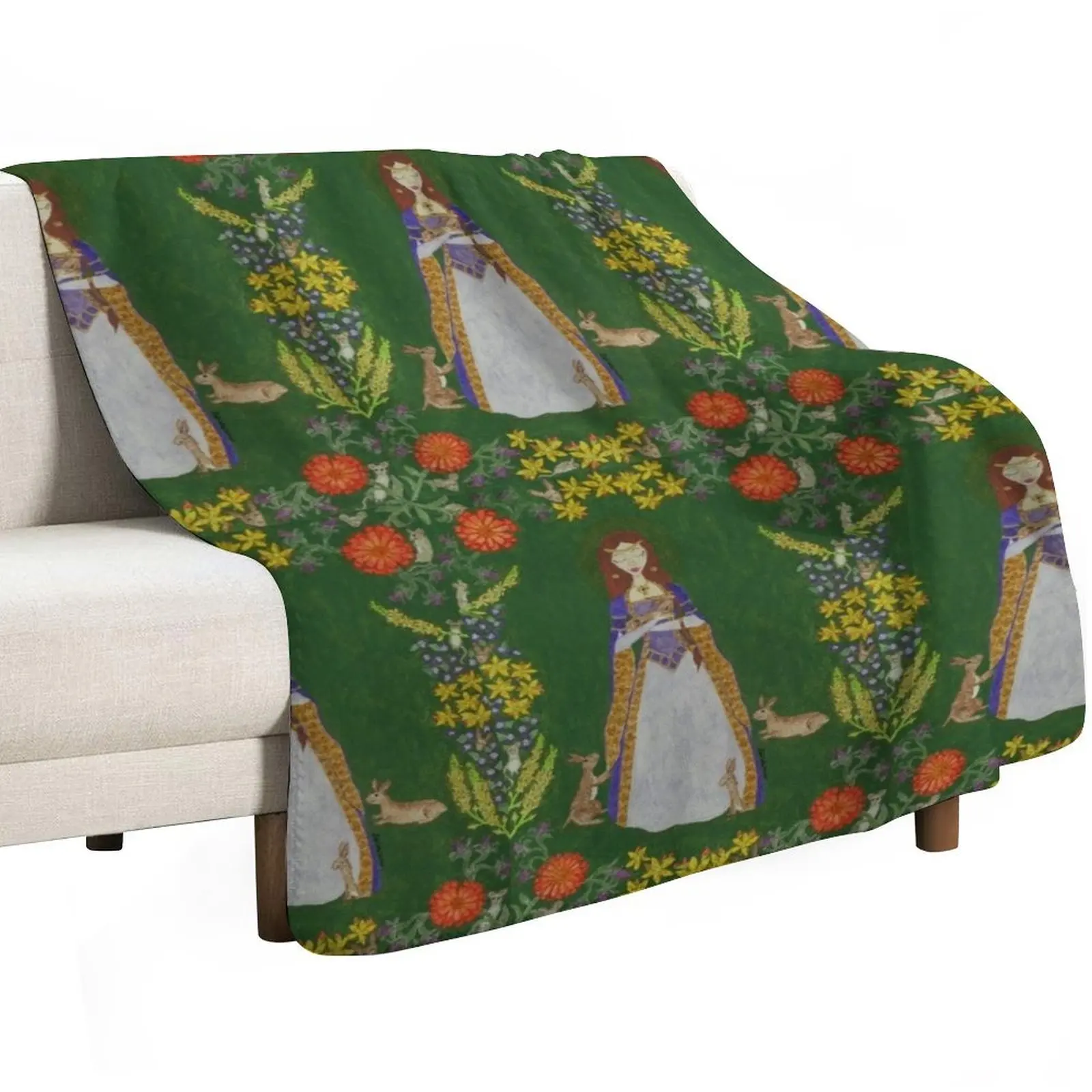 Saint Melangell Throw Blanket Designers manga Blankets For Bed Personalized Gift For Decorative Sofa Winter beds Blankets