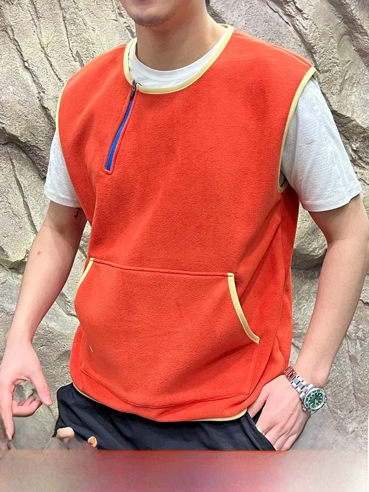 

Loose Fce Vest for Couples Autumn Winter Warm f Zip off oulder Padded Vest Layering Top Youth Faion Stand Fit