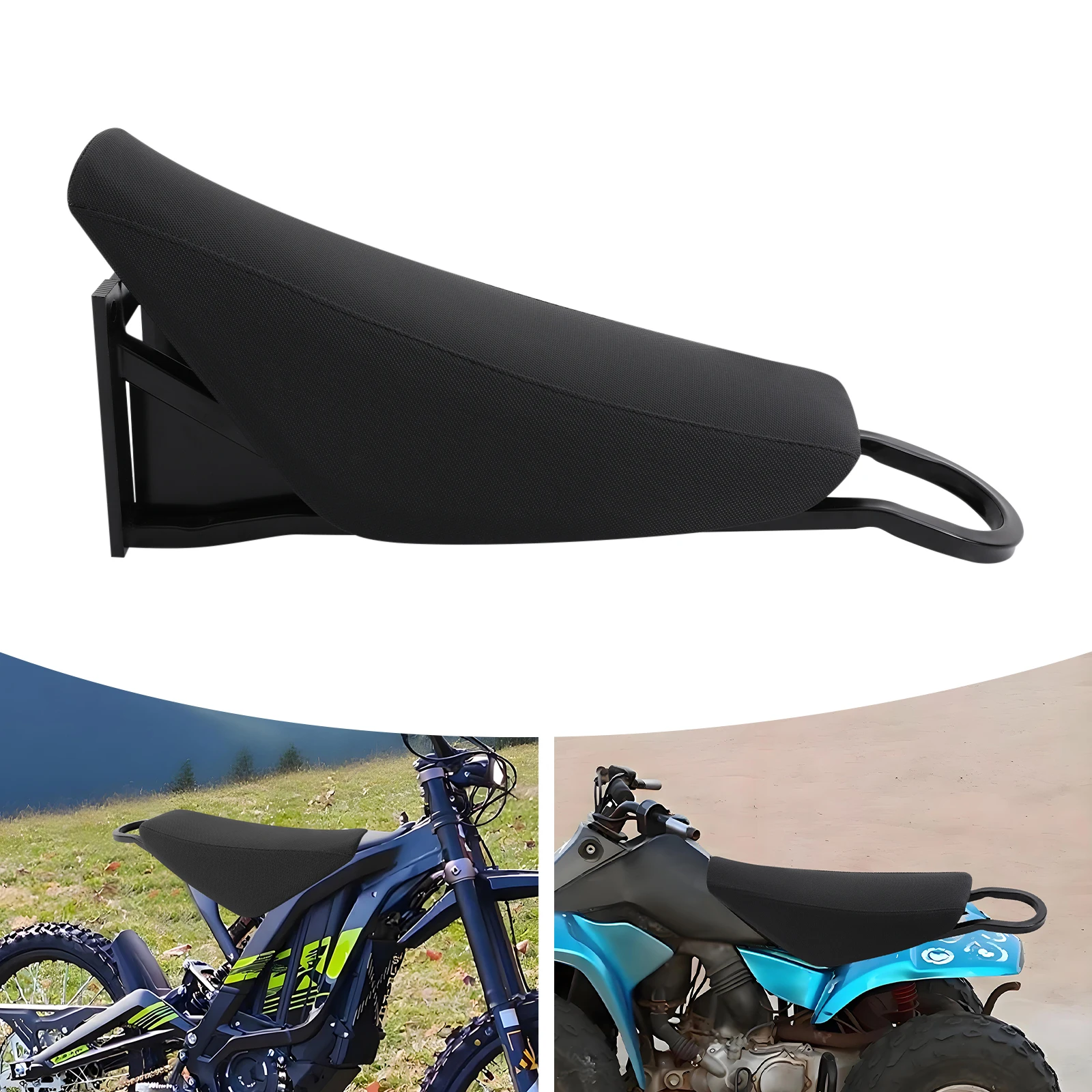 Motorcycle Seat Cushion Bracket, Motorcycle Seat Bracket, Triangle Frame, Thickened PU Pad for Comfortable Riding