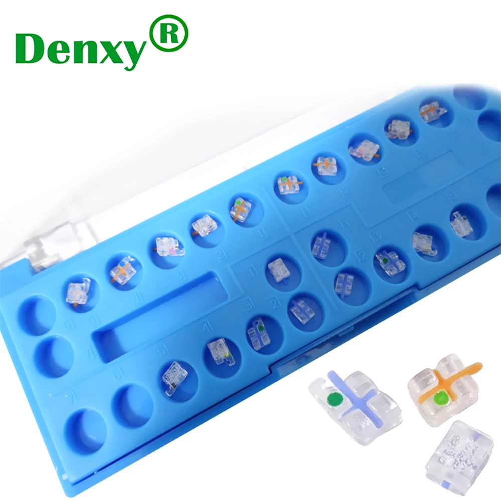 Denxy  1set Sapphire Bracket Clear High Quality Dental Orthodontic Bracket Orthodontic Brace Roth/MBTt Bracket