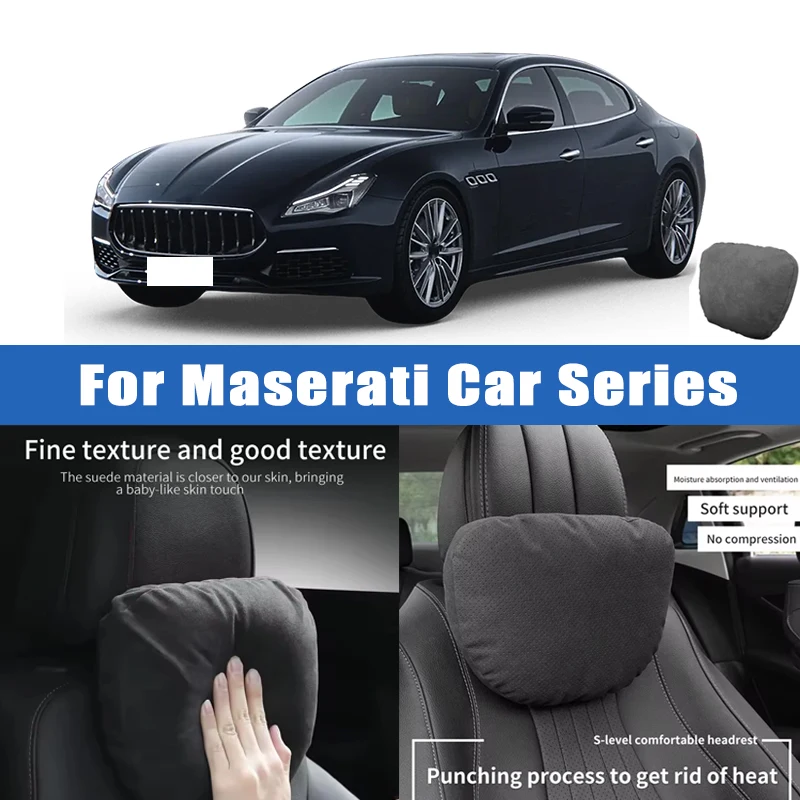 

Top Quality Car Headrest Neck Support Seat Soft Neck Pillow Breathable For Maserati Ghibli Levante Quattroporte MC20 GranTurismo