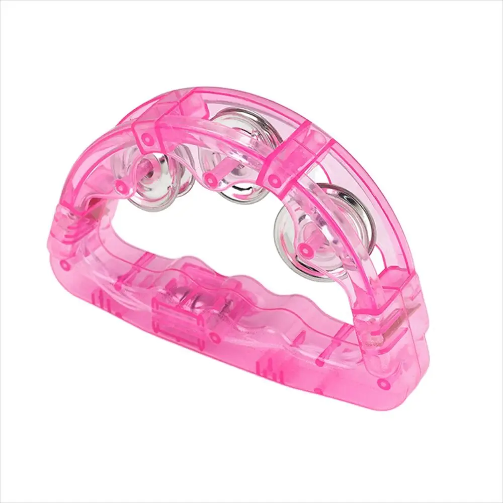 Light Up LED Tambourine Noisemakers Shaking Flashing Tambourine Glowing Electronic Bell Hand Rattle Bell Christmas Festivals