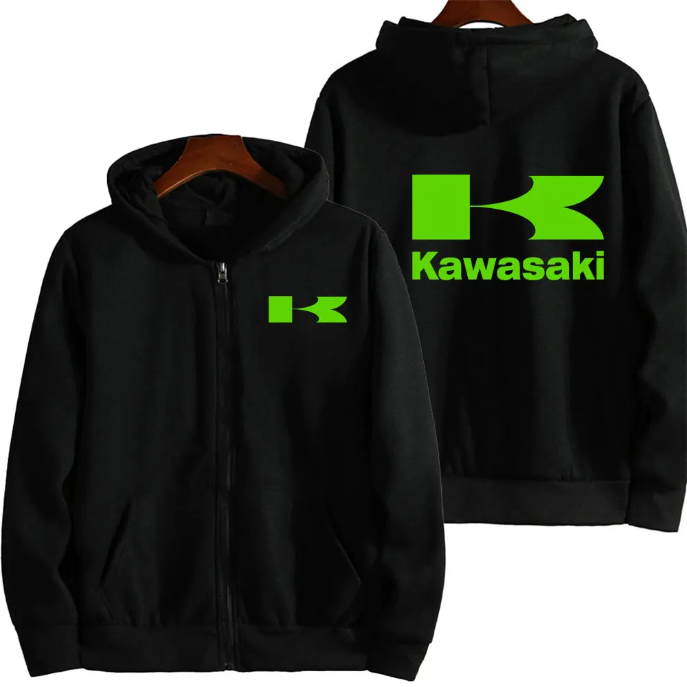 Kawasaki Racing Team Logo Męska bluza z kapturem na zamek Wiosna Jesień Moda Męska bluza oversize 2024 Nowa sportowa kurtka damska Płaszcze