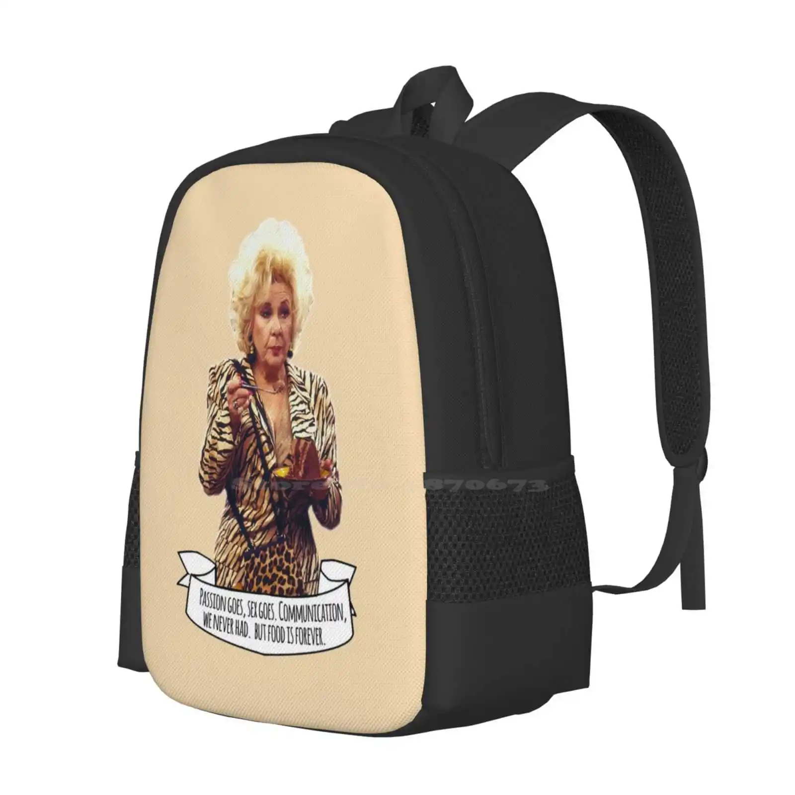 Sylvia Fine Hot Sale Backpack Fashion Bags Sylvia Fine Food Tv Shows Quote Life Motto The Nanny Fine Fran Grandma Yetta