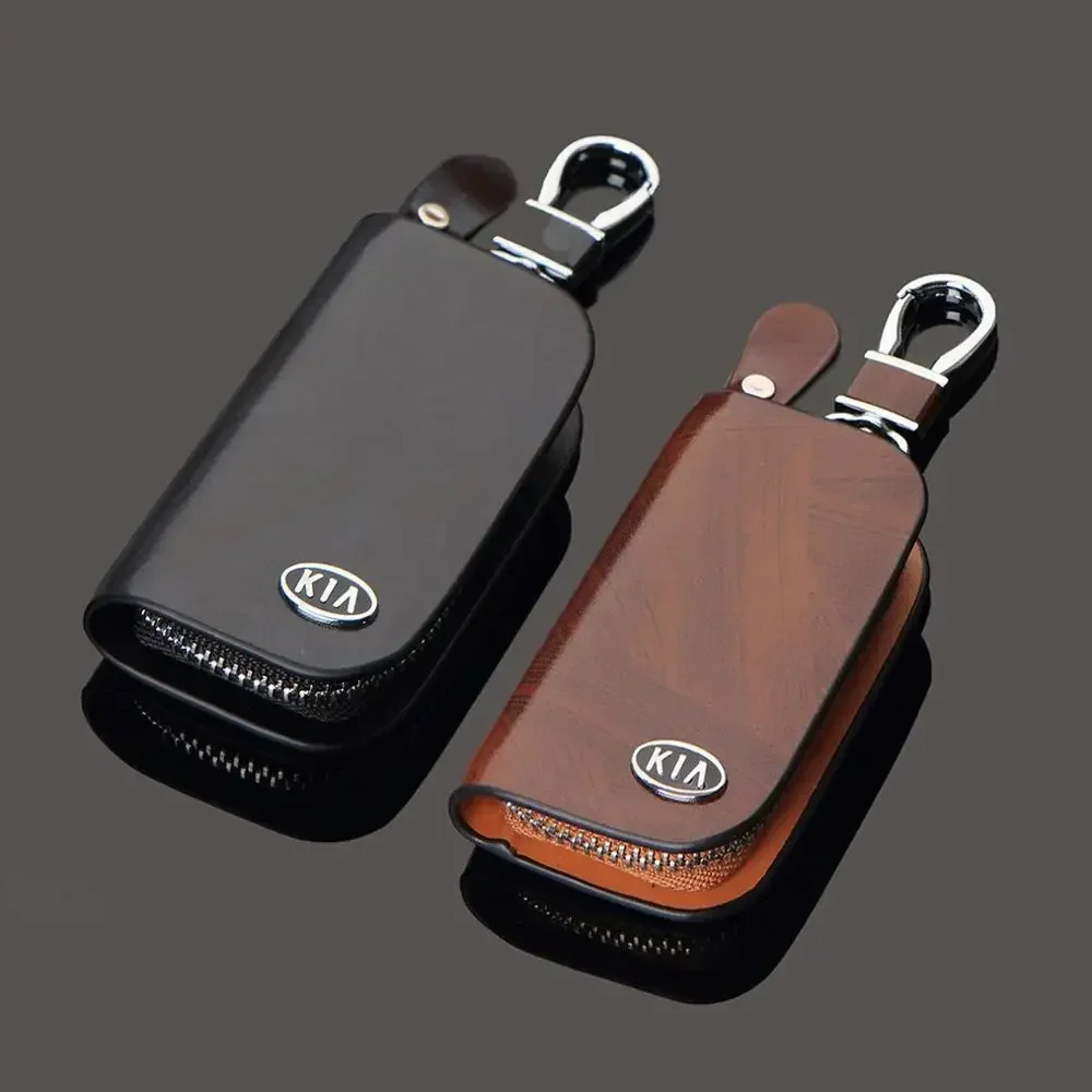 Leather Car Key Case Cover for KIA K2 K3 K5 KX7 RIO Sportage Sorento Ceed Oprius Forte Key Management Bag Keychain Accessories