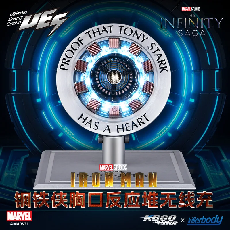 

Оригинальное беспроводное зарядное устройство Marvel Avenger Iron Man Arc Reactor с автоматической индукционной зарядкой и подъемом, док-станция для телефонов, декор для рабочего стола