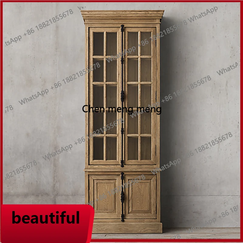 

X Retro solid wood dining side cabinet, kitchen rack for home storage, dining room furniture