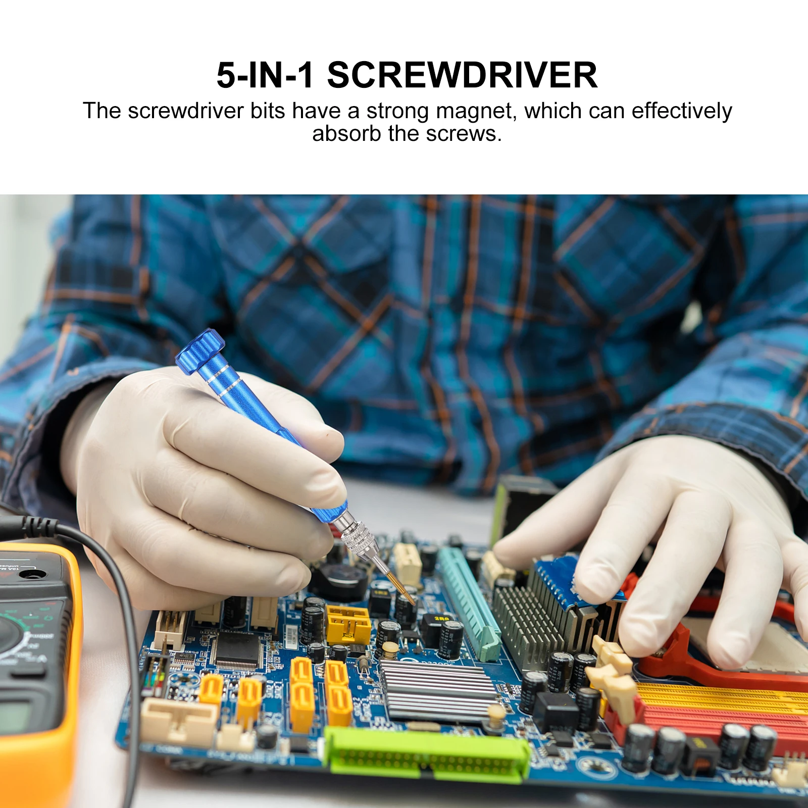 

Five in One Screwdriver Set Precision Repair Tool Electric Multifunction Magnetic Bits Handle Storage Stable Installation Wide