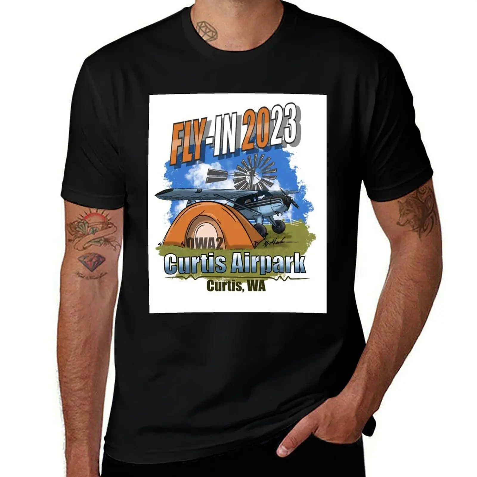 Curtis Airpark Fly In 2023 T-Shirt Work Wear Simple Tee Shirt T-Shirt