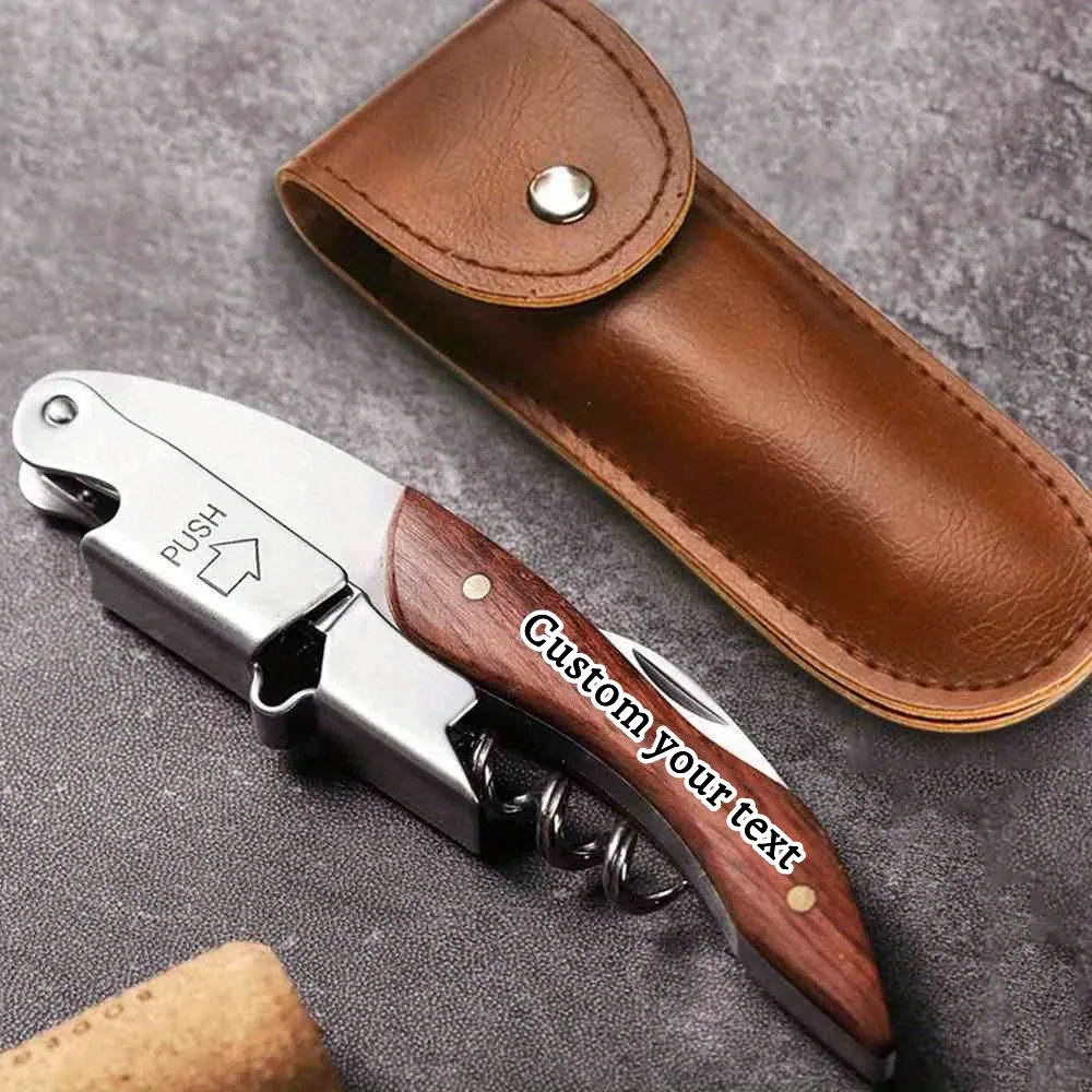 

Stainless Steel DIY Wood Handle Wine Personalized Corkscrew Professional Wine Opener Portable Multifunction Kitchen Accessories