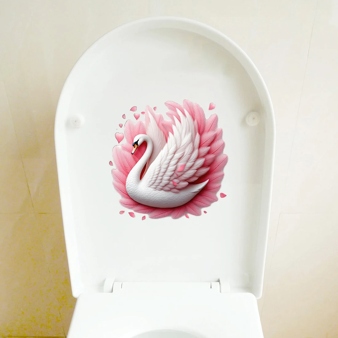 Three Ratels CC174 Romantic Pink Swan Wall Stickers for Home Decoration Toilet decals