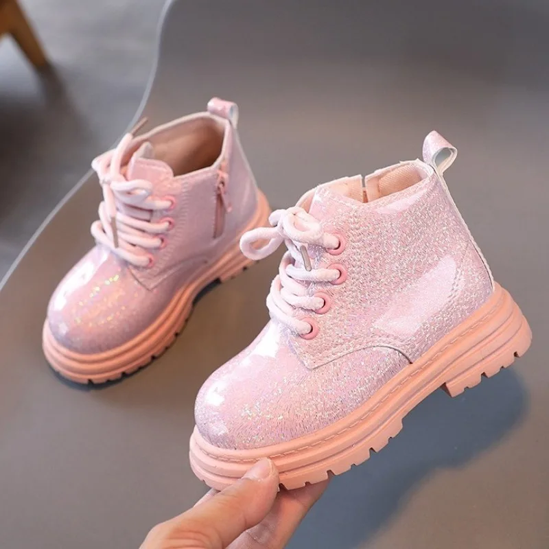 

Fashion Child Boots 2025Winter New British Style Child Boot Simple Versatile Soft Bottom Warm Comfortable Snow Boots for Girlsv