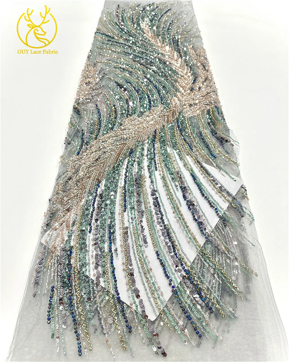Luxury French Sequin Beaded Lace Fabric 2025 High Quality African Nigerian Groom Mesh Tulle Fabric Ladies Party Wedding Dresses