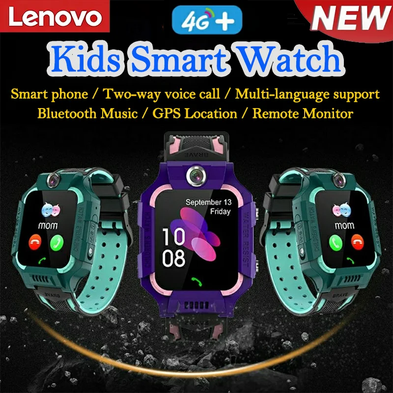 Новые детские смарт-часы Lenovo 4G с GPS-трекером, SIM-картой, видеозвонками, водонепроницаемые, совместимые с iOS и Android, подарок для ребенка